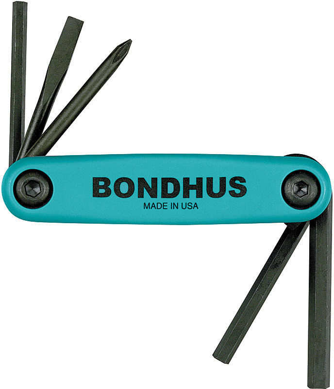 Bondhus Gorilla Grip Utility Fold Up Driver Set Hex Slot Flat Phillips